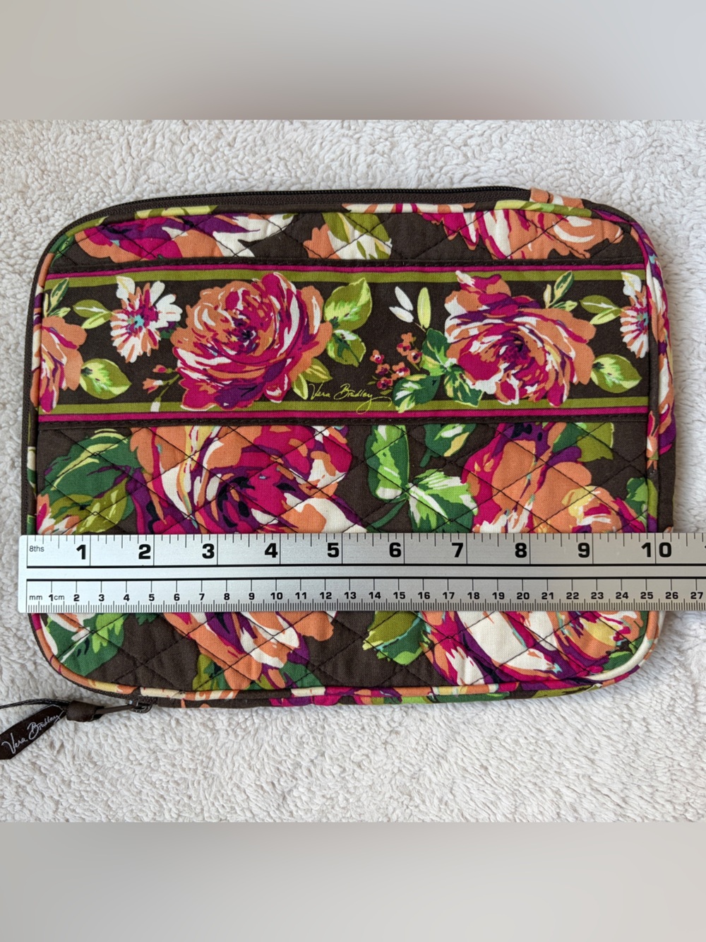 Like New Vera Bradley Retired English Rose Quilted Tablet Sleeve - Picture 8 of 9